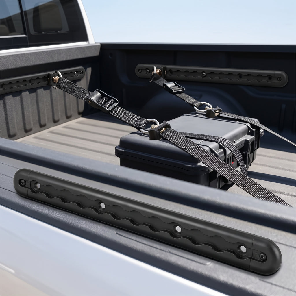 12-Inch Aluminum L-Track Tie-Down Rail Kit With D-Rings