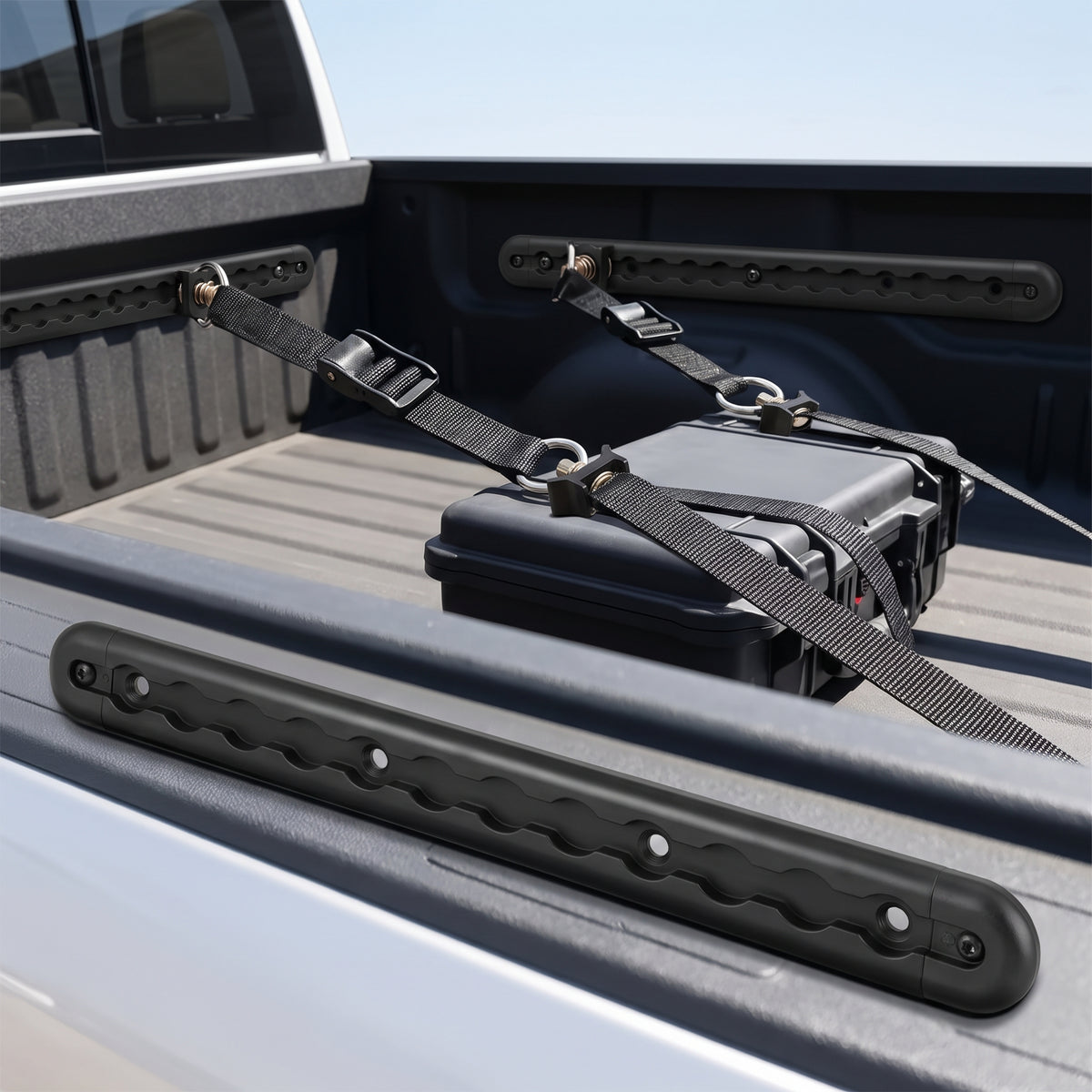 12-Inch Aluminum L-Track Tie-Down Rail Kit With D-Rings