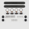 12-Inch Aluminum L-Track Tie-Down Rail Kit With D-Rings