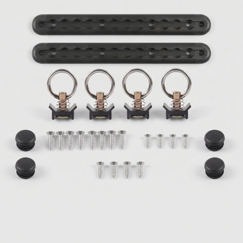 12-Inch Aluminum L-Track Tie-Down Rail Kit With D-Rings