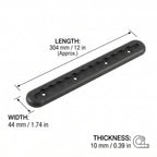 12-Inch Aluminum L-Track Tie-Down Rail Kit With D-Rings