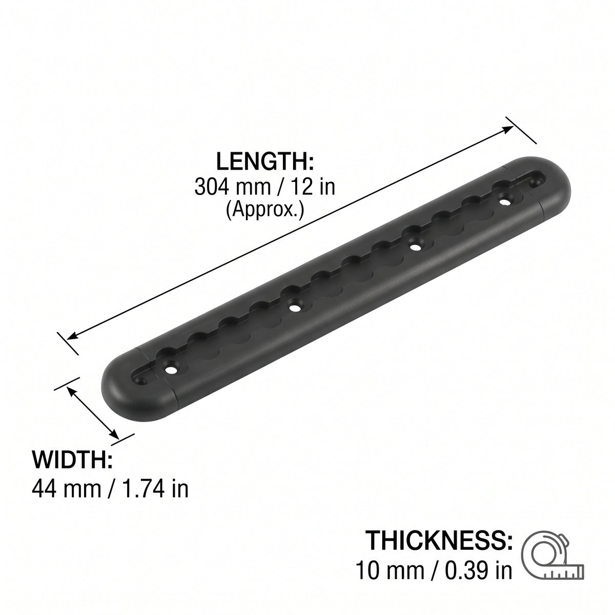 12-Inch Aluminum L-Track Tie-Down Rail Kit With D-Rings