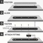 12-Inch Aluminum L-Track Tie-Down Rail Kit With D-Rings