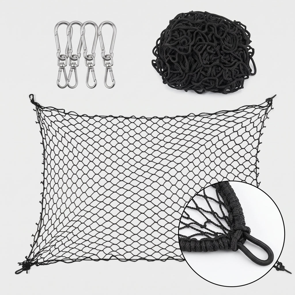 Elastic-Edge Pet Car Barrier Net With 4 Hooks 47x28 Inches