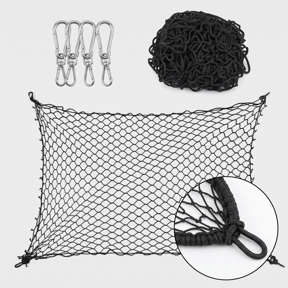 Elastic-Edge Pet Car Barrier Net With 4 Hooks 47x28 Inches