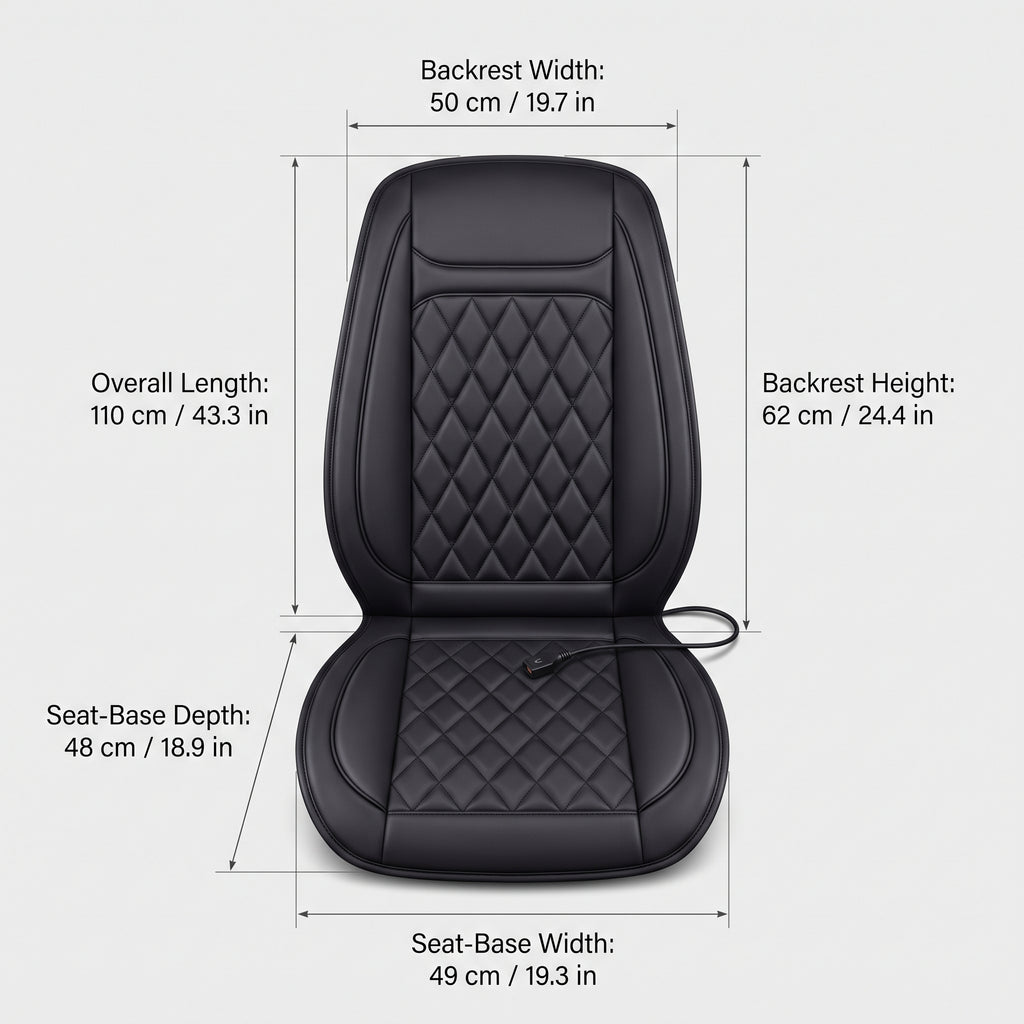 12V/24V Heated Car Seat Cover With 3 Heat Levels