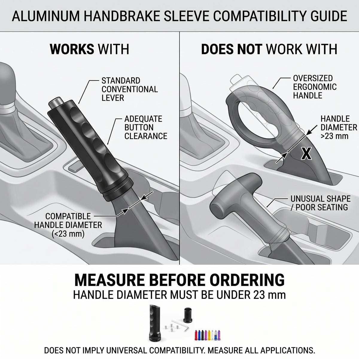 12cm Aluminum Handbrake Sleeve for Under-23mm Handles