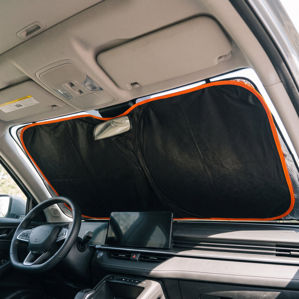Foldable Front Windshield Sunshade With Reflective Backing 145 × 80 cm