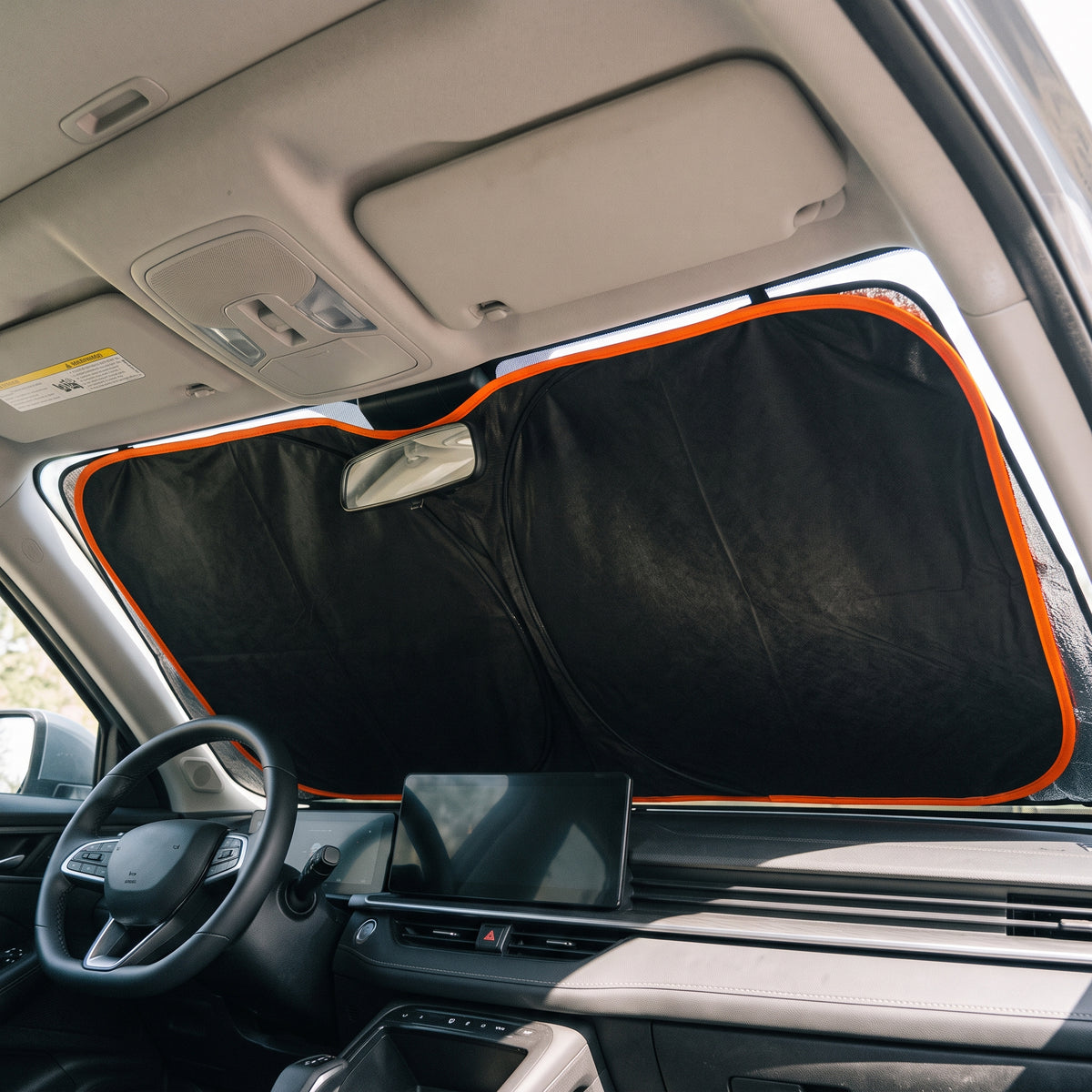 Foldable Front Windshield Sunshade With Reflective Backing 145 × 80 cm