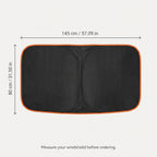 Foldable Front Windshield Sunshade With Reflective Backing 145 × 80 cm