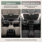 Foldable Front Windshield Sunshade With Reflective Backing 145 × 80 cm