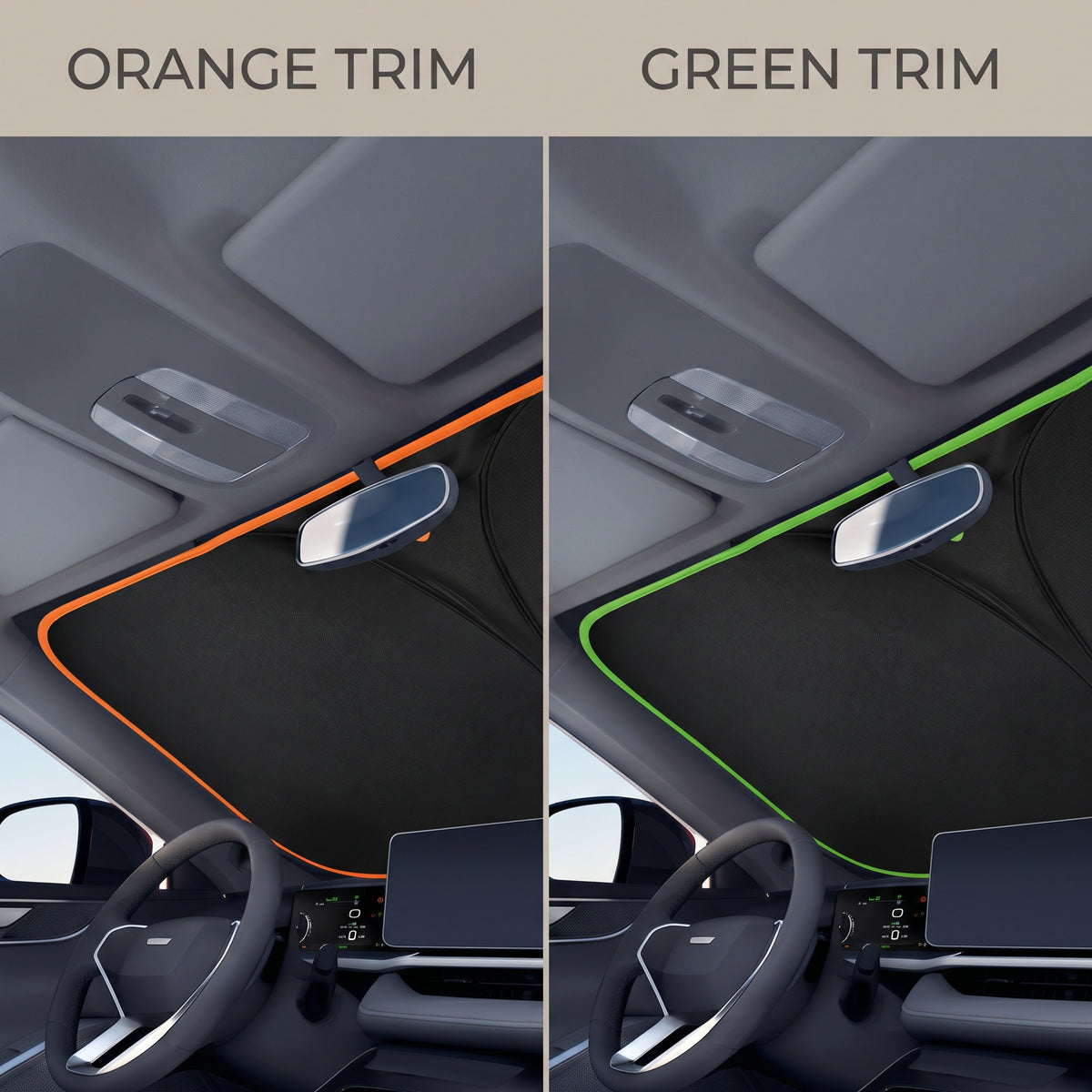 Foldable Front Windshield Sunshade With Reflective Backing 145 × 80 cm