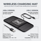 15W Car Charging Mat With Trimmable Non-Slip Sides