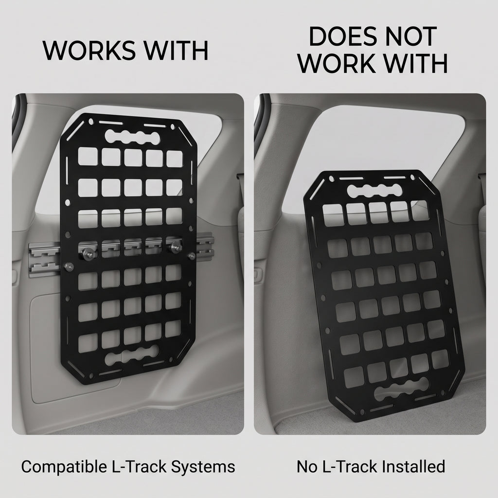 15 × 9.25 in Aluminum L-Track MOLLE Storage Panel