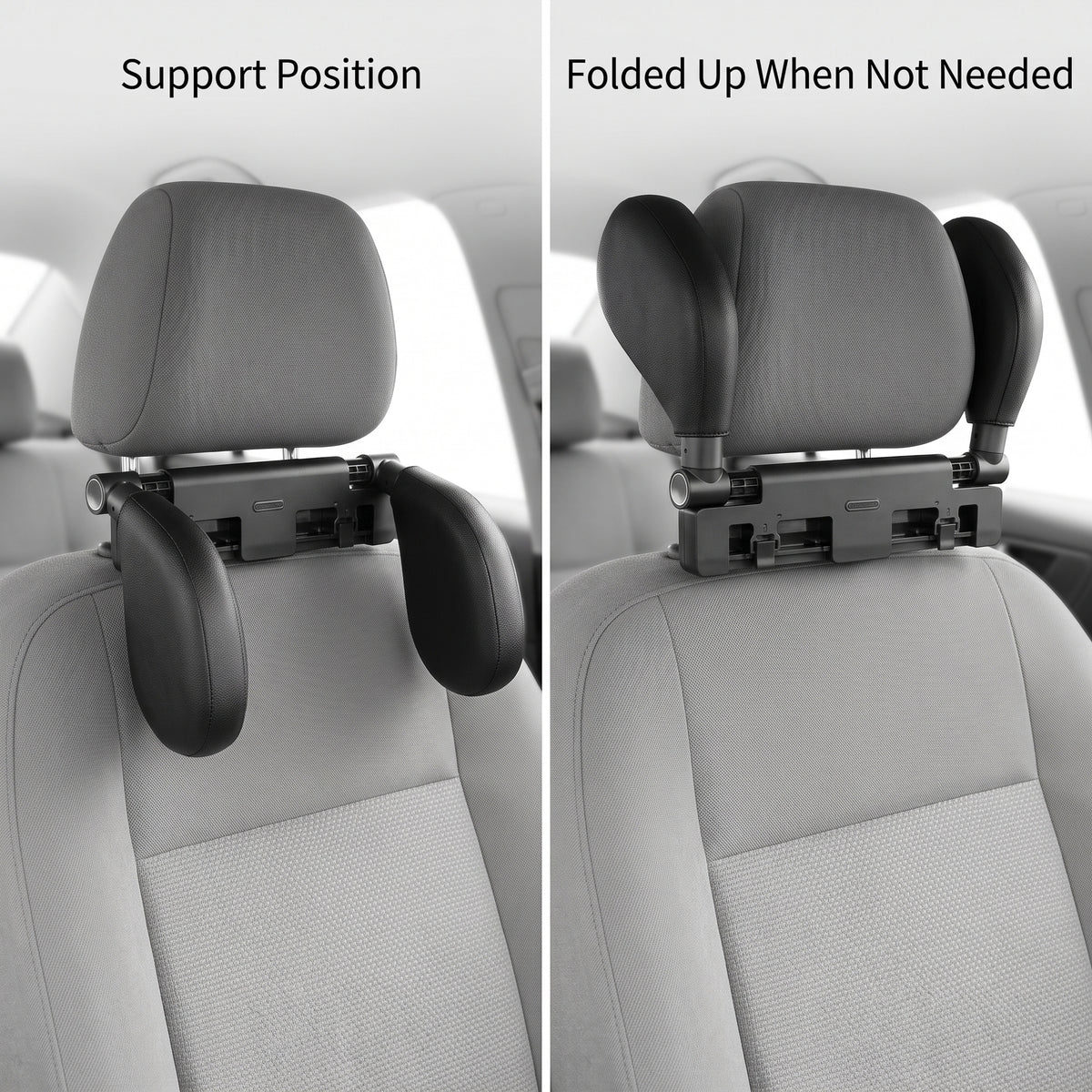 180° Car Headrest Pillow With Folding Side Supports
