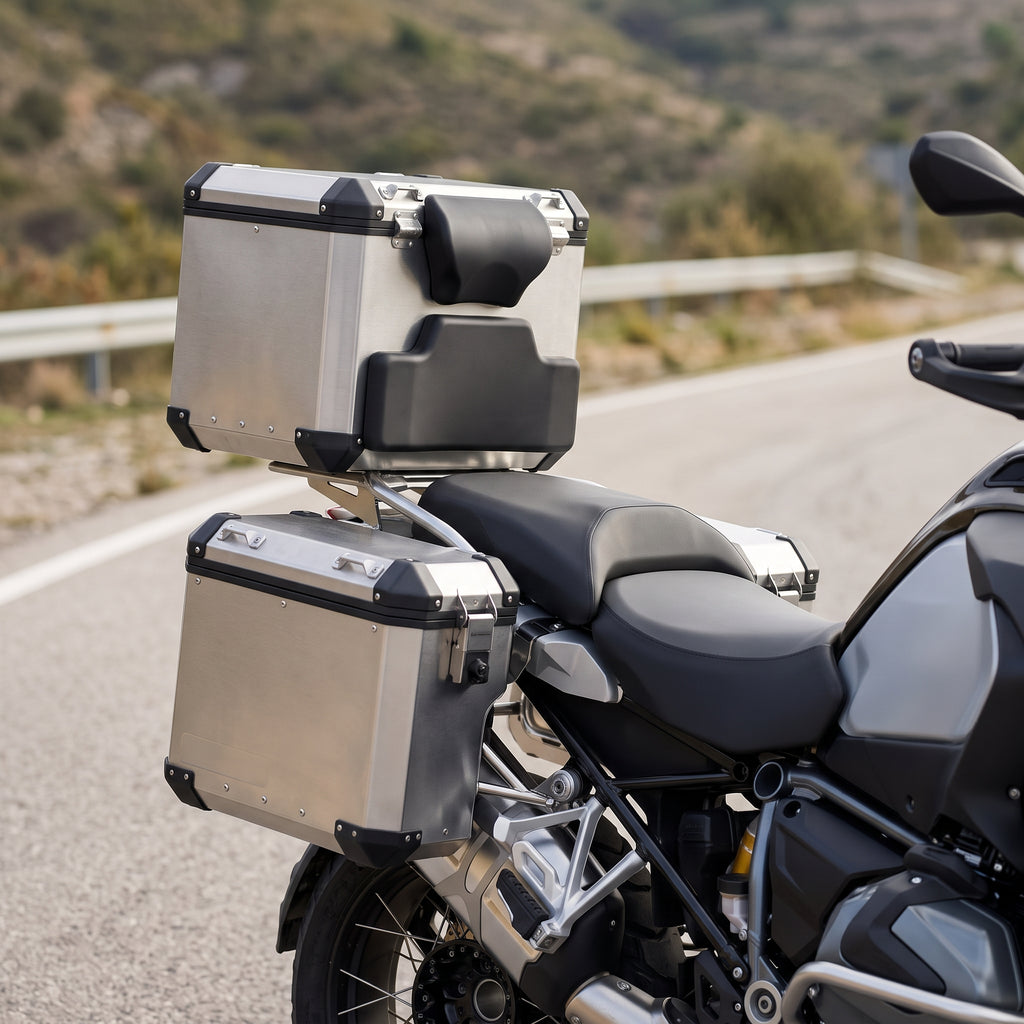 2-Piece Motorcycle Top Case Passenger Backrest for 45L/55L Aluminum Cases