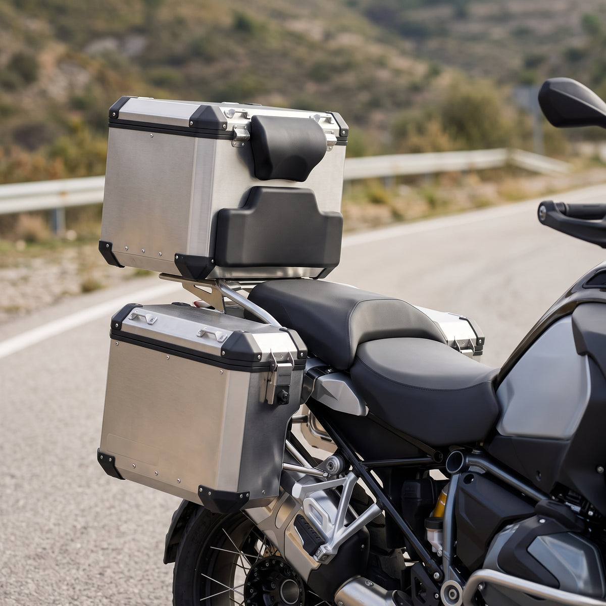 2-Piece Motorcycle Top Case Passenger Backrest for 45L/55L Aluminum Cases
