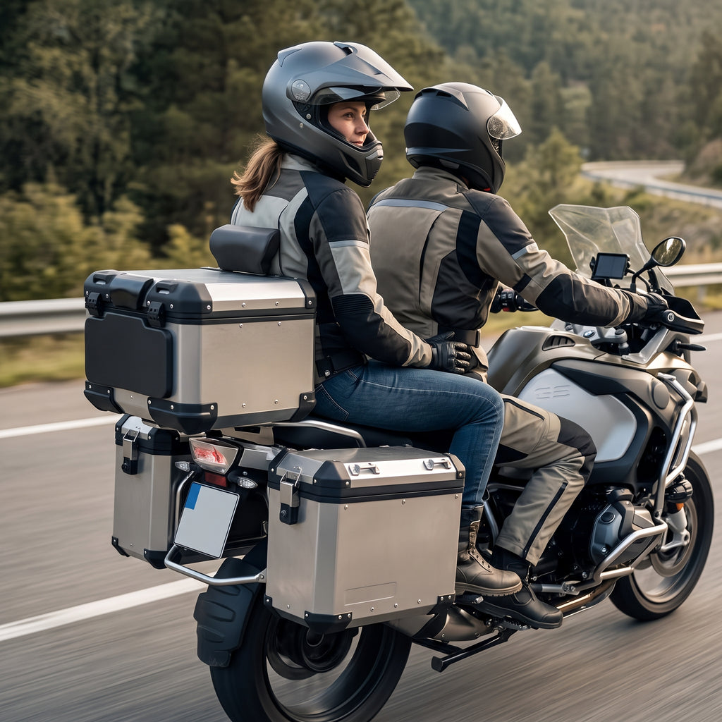 2-Piece Motorcycle Top Case Passenger Backrest for 45L/55L Aluminum Cases