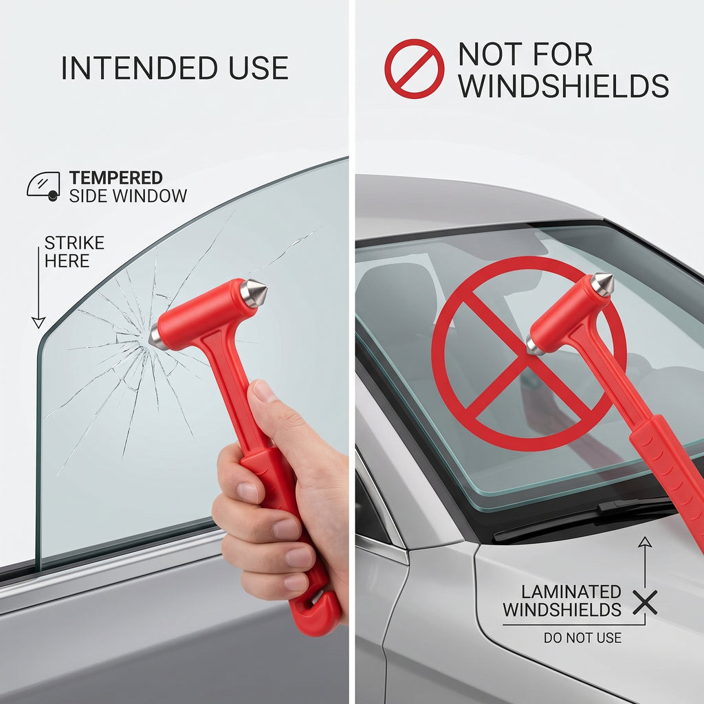 2-in-1 Car Safety Hammer With Seatbelt Cutter