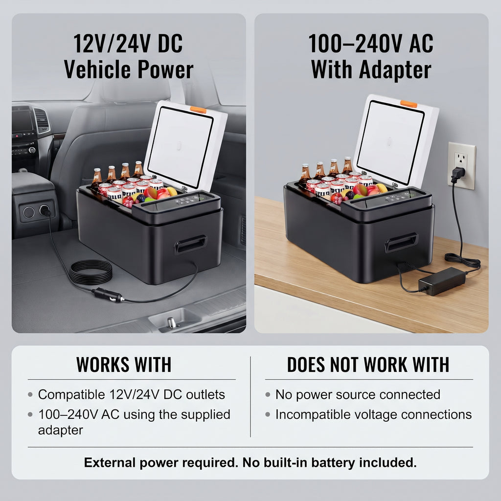 20L Portable Car Refrigerator Freezer With Bluetooth App Control
