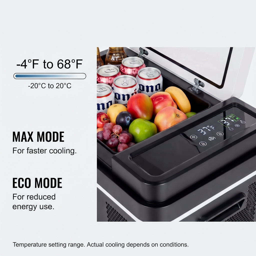 20L Portable Car Refrigerator Freezer With Bluetooth App Control