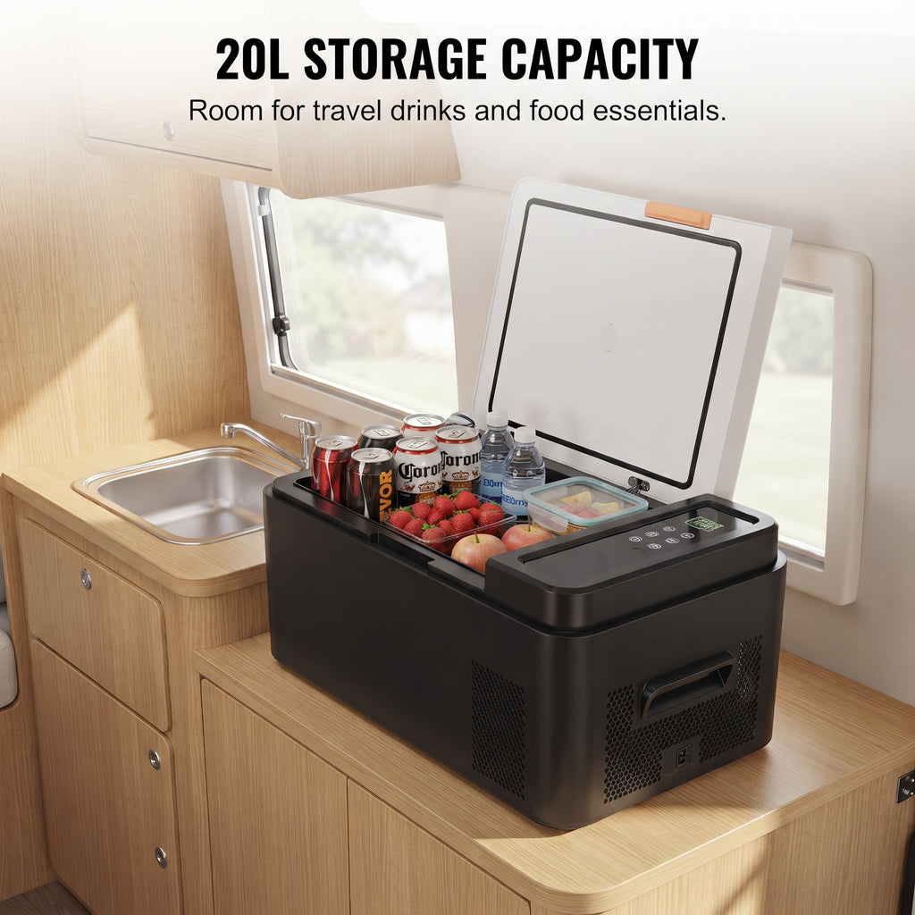 20L Portable Car Refrigerator Freezer With Bluetooth App Control
