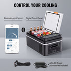 20L Portable Car Refrigerator Freezer With Bluetooth App Control