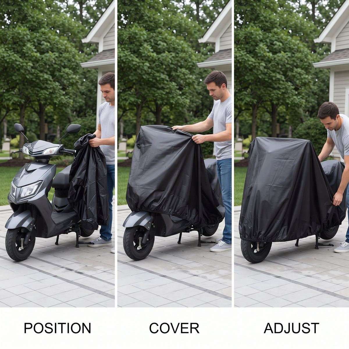 220cm Lightweight Motorcycle & Scooter Cover With Elastic Hem