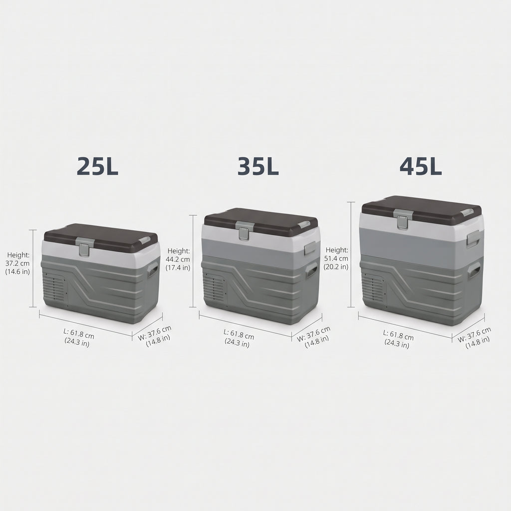 25L/35L/45L Portable Car Refrigerator Freezer With Dual Power Support