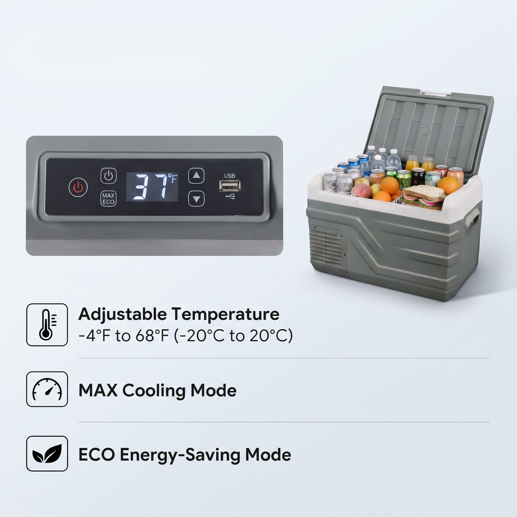 25L/35L/45L Portable Car Refrigerator Freezer With Dual Power Support