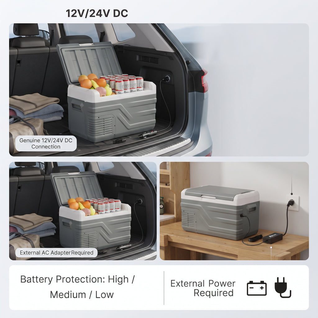 25L/35L/45L Portable Car Refrigerator Freezer With Dual Power Support