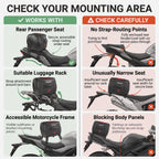 25L Semi-Rigid Motorcycle Tail Bag With Shoulder Strap