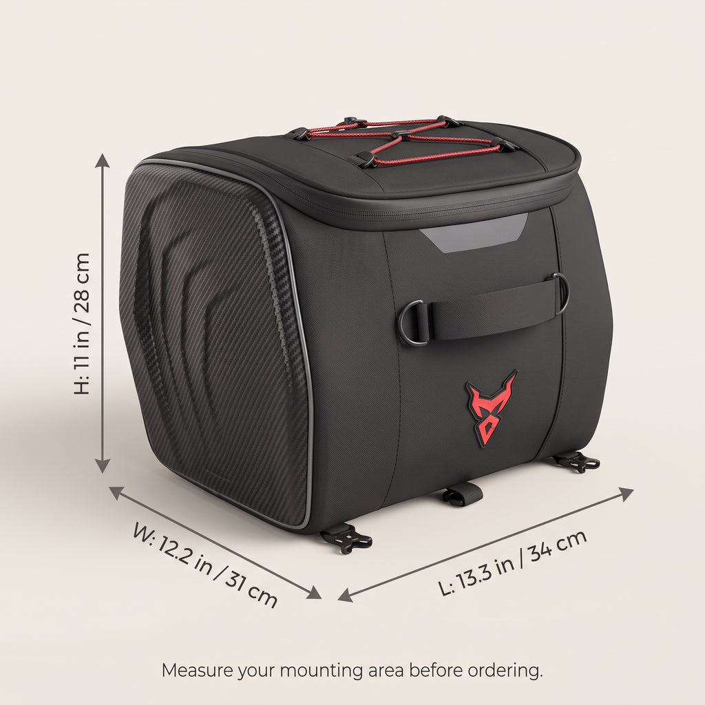 25L Semi-Rigid Motorcycle Tail Bag With Shoulder Strap