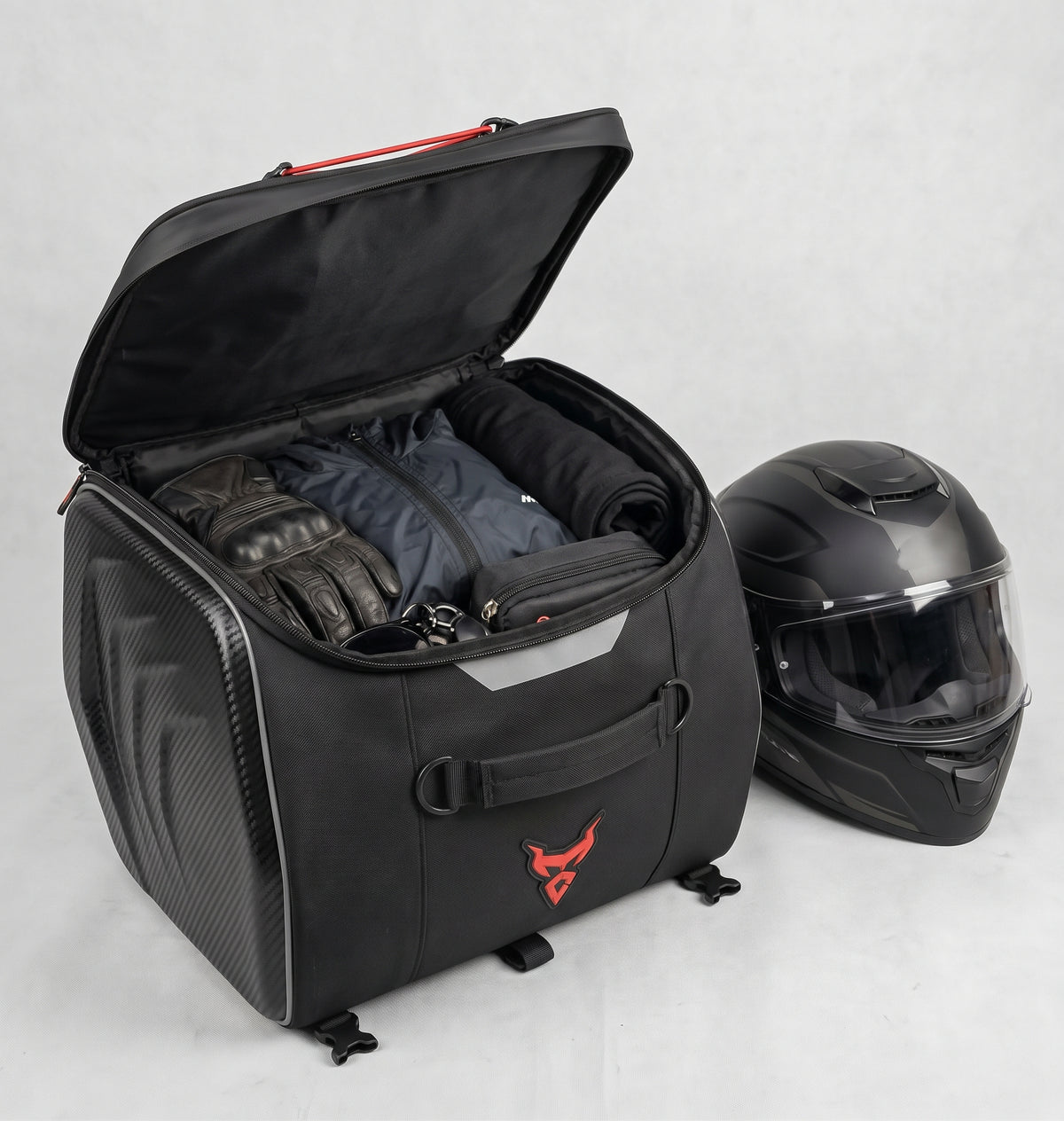 25L Semi-Rigid Motorcycle Tail Bag With Shoulder Strap