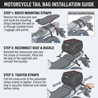 25L Semi-Rigid Motorcycle Tail Bag With Shoulder Strap