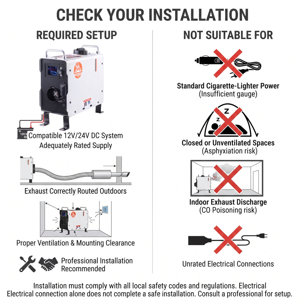2KW All-in-One Diesel Air Heater With Bluetooth & CO Alarm
