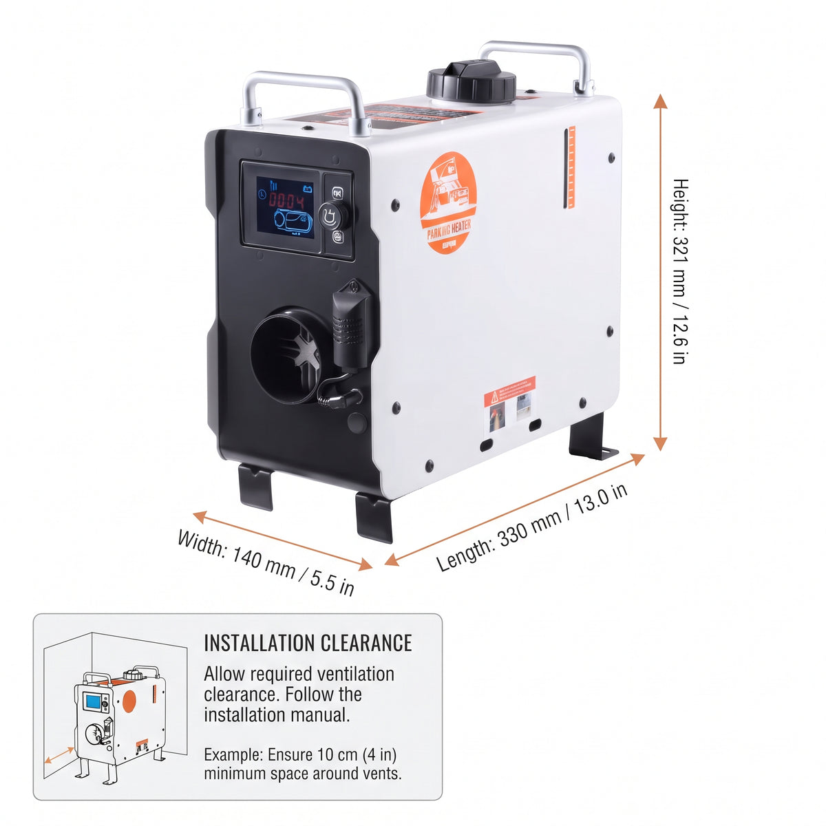 2KW All-in-One Diesel Air Heater With Bluetooth & CO Alarm