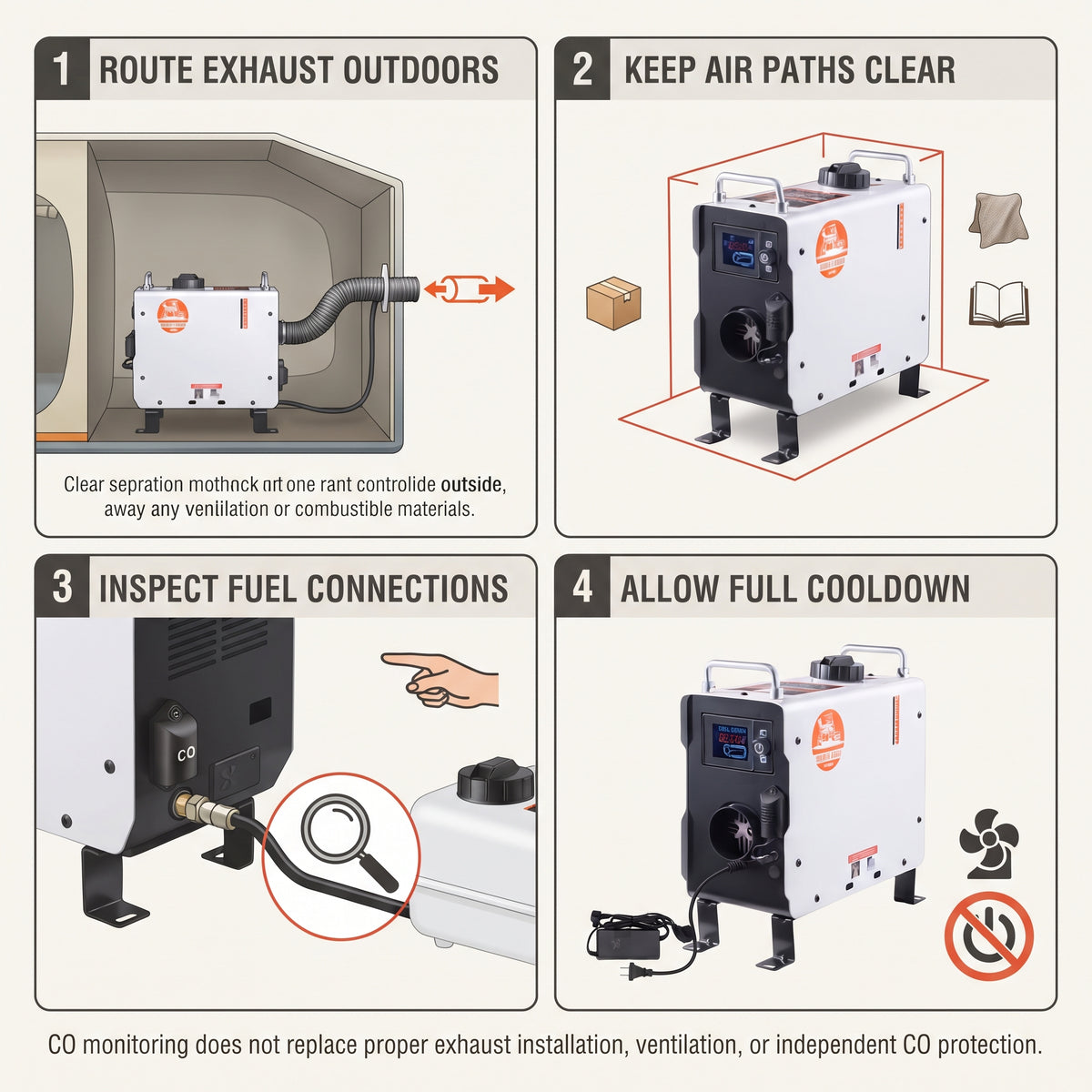 2KW All-in-One Diesel Air Heater With Bluetooth & CO Alarm