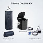 3-Piece SUV Tailgate Privacy Tent Kit With Portable Shower & Toilet