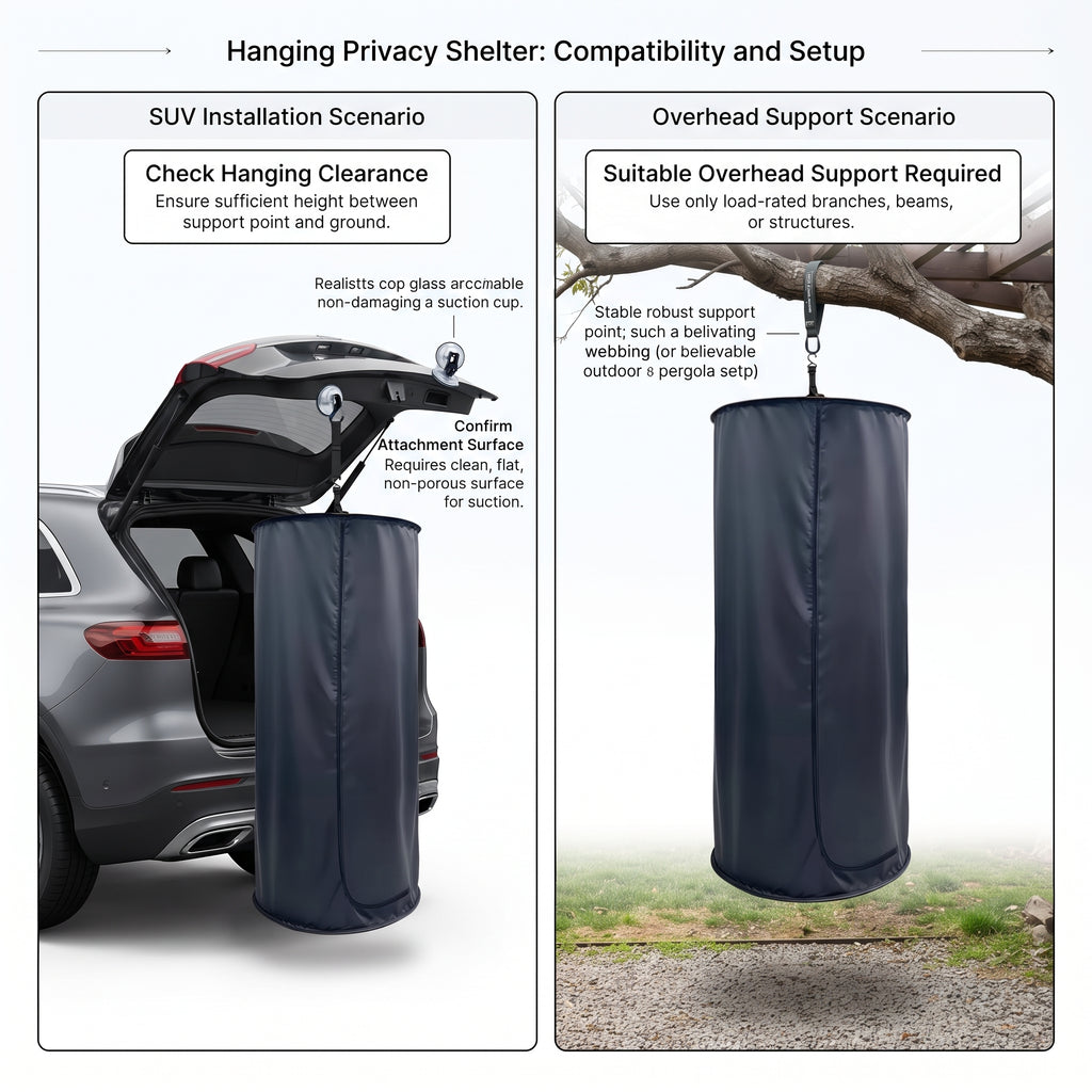 3-Piece SUV Tailgate Privacy Tent Kit With Portable Shower & Toilet