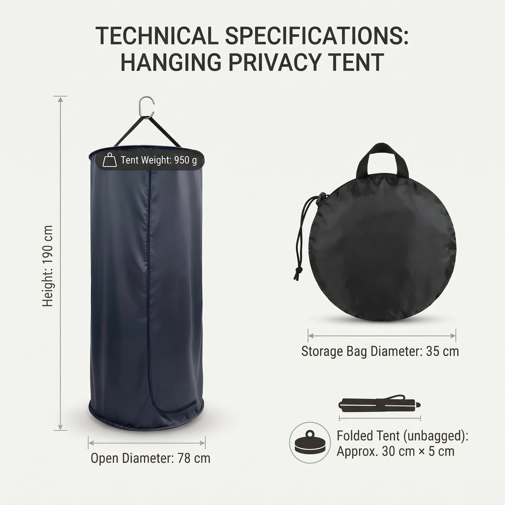 3-Piece SUV Tailgate Privacy Tent Kit With Portable Shower & Toilet