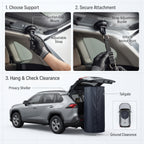 3-Piece SUV Tailgate Privacy Tent Kit With Portable Shower & Toilet