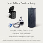 3-Piece SUV Tailgate Privacy Tent Kit With Portable Shower & Toilet