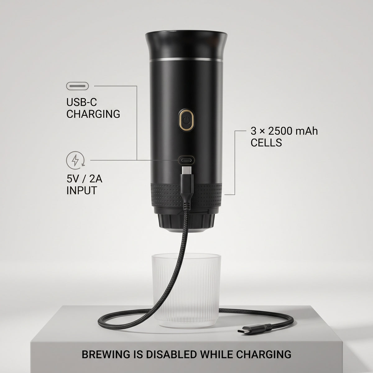 Portable Electric Espresso Maker With Self-Heating & USB-C Charging