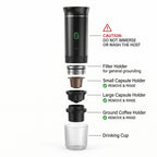 Portable Electric Espresso Maker With Self-Heating & USB-C Charging