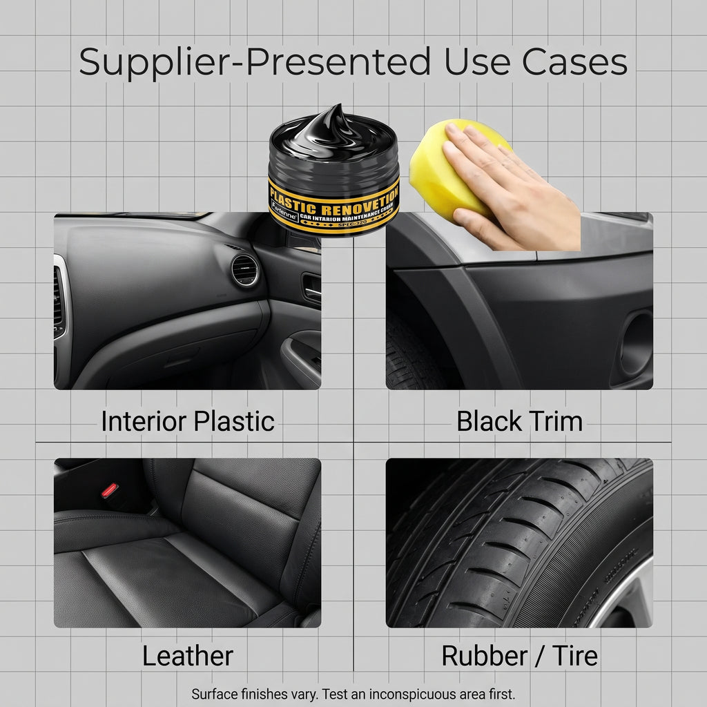 32G Black Automotive Trim Renovation Cream With Applicator
