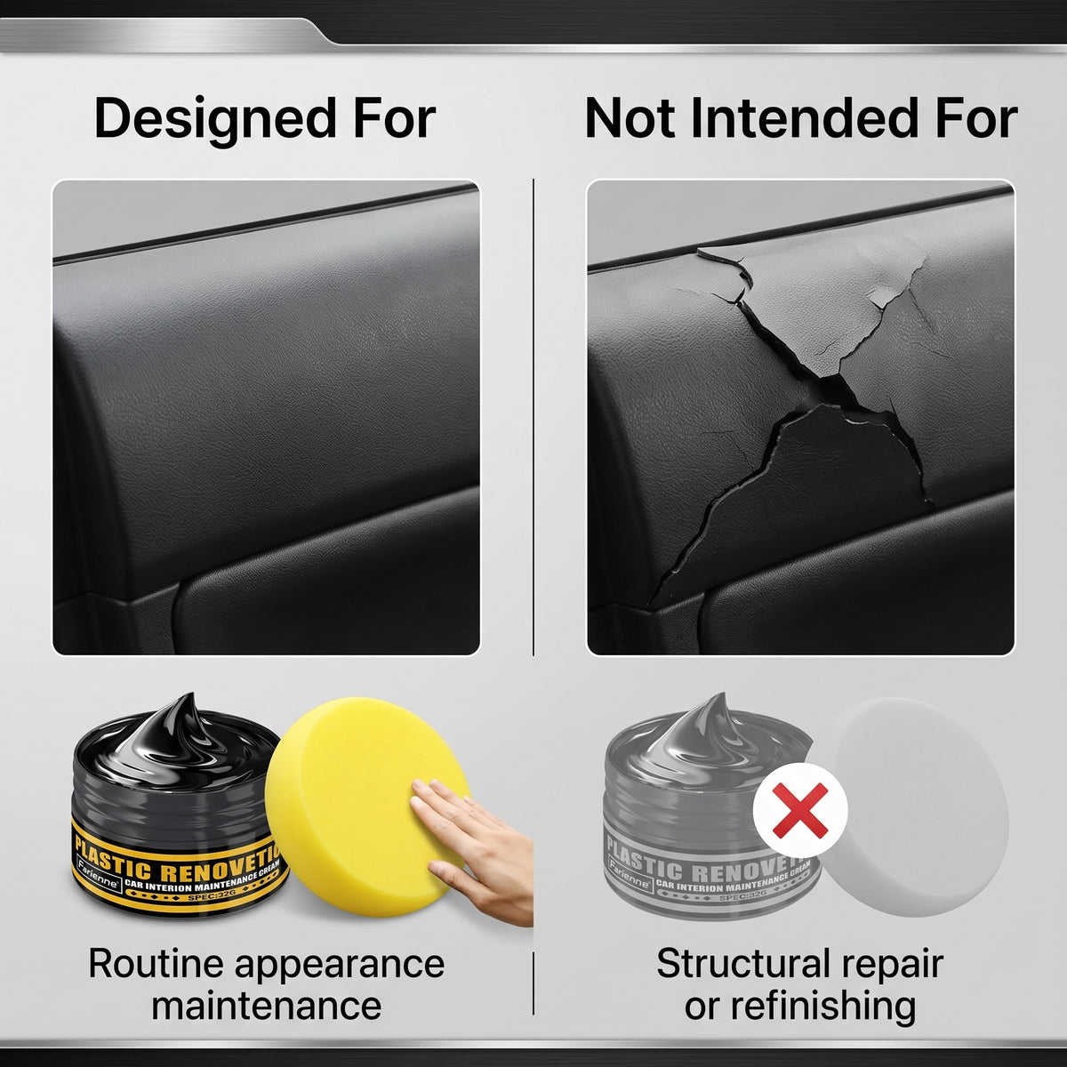 32G Black Automotive Trim Renovation Cream With Applicator