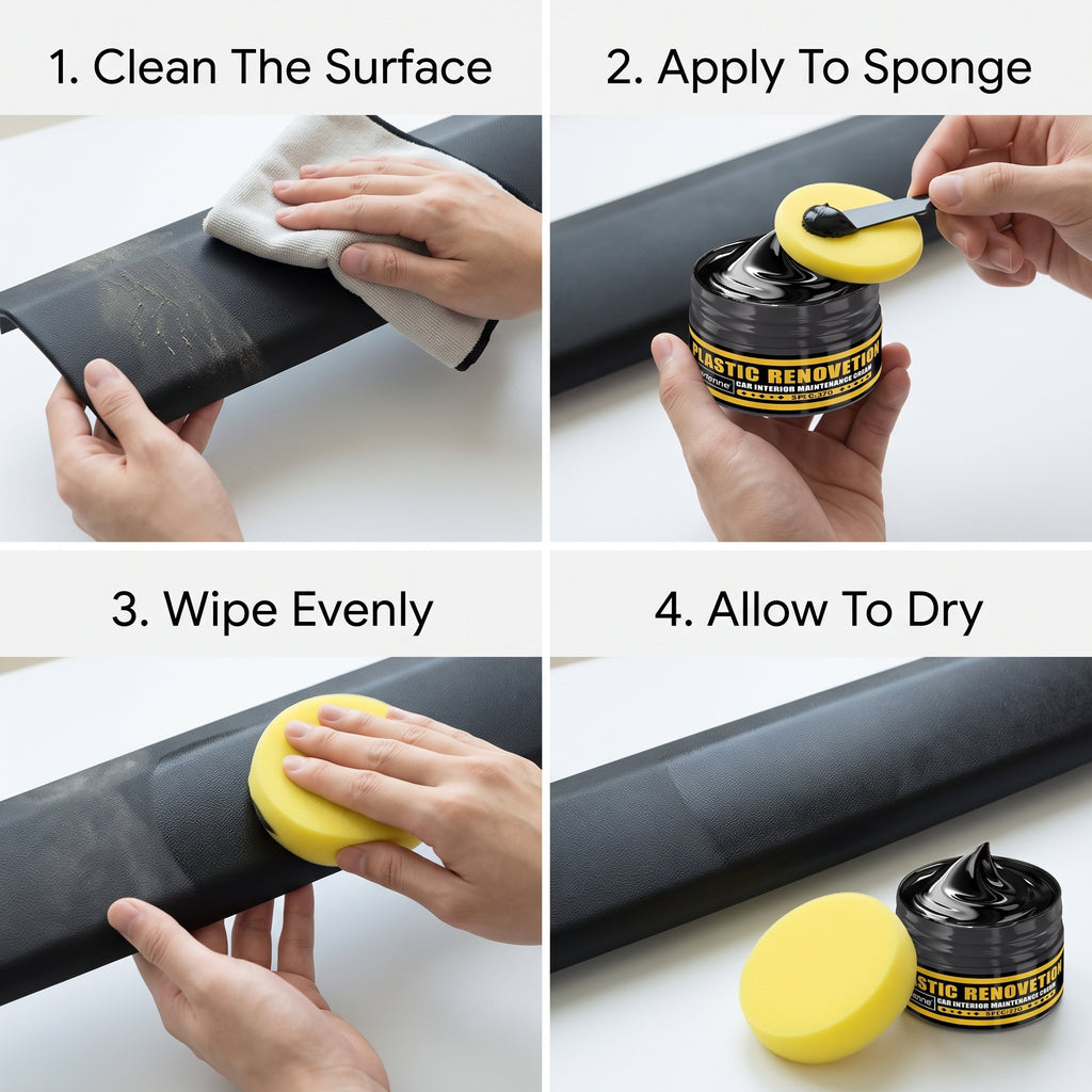 32G Black Automotive Trim Renovation Cream With Applicator