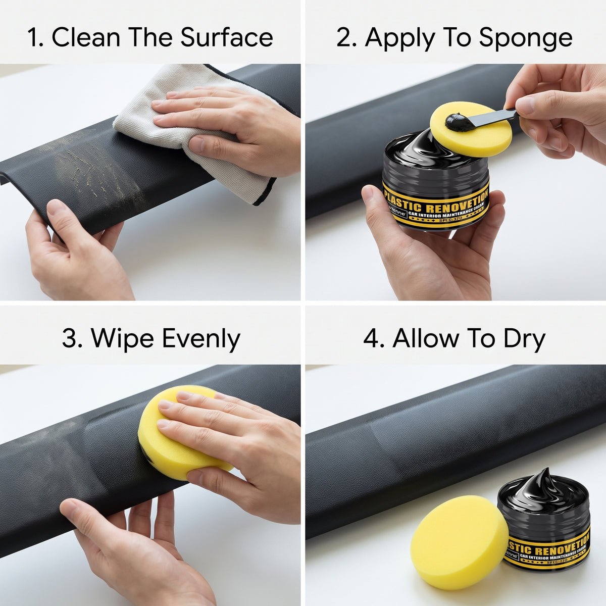 32G Black Automotive Trim Renovation Cream With Applicator