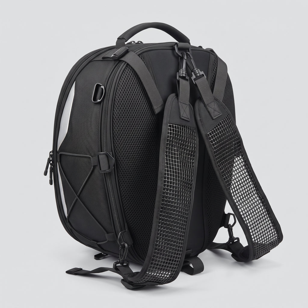 37L Expandable Motorcycle Tail Bag With Backpack Straps